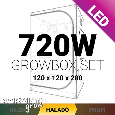 Haladó LED Grow Box szett 720W / 120x120x200